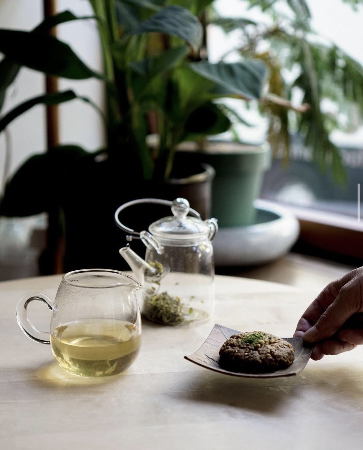 BIO GRÜN TEE AUS CHINA MIT EINEM VEGANEM COOCKIE, SELBSGEMACHT, GLUTENFREI, BIO